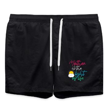 Mother Is The Light Of Life Lovely Mom Shirt - Badeshorts - Schwarz - Vorne - AI Model Male 185 light (185cm)