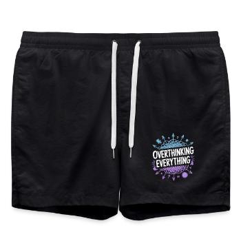 Overthinking Everything ADHD Chaos - Swim Trunks - black - Front - AI Model Male 185 light (185cm)