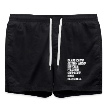 Gefühlschaos, falsche Gefühle für heute rausgelegt - Badeshorts - Schwarz - Vorne - AI Model Male 185 light (185cm)
