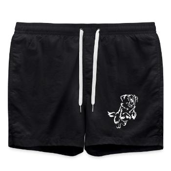Golden Retriever "Black Edition" - Swim Trunks - black - Front - AI Model Male 185 light (185cm)