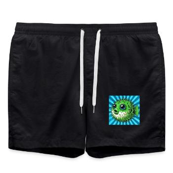 Kugelfisch - Badeshorts - Schwarz - Vorne - AI Model Male 185 light (185cm)