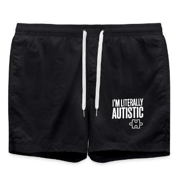 Je suis littéralement autiste - Short de bain - noir - Devant - AI Model Male 185 light (185cm)