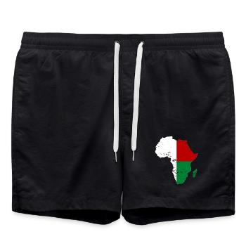 Drapeau de Madagascar Afrique - Short de bain - noir - Devant - AI Model Male 185 light (185cm)