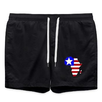 Liberia_Flagge_Afrika - Short de bain - noir - Devant - AI Model Male 185 light (185cm)