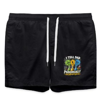 Ich erzähle Daddad-Witze ab und zu | Humorwissenschaft - Badeshorts - Schwarz - Vorne - AI Model Male 185 light (185cm)