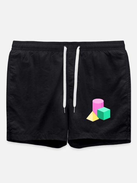 Pastellgeometrie Farbblöcke - Badeshorts - Schwarz