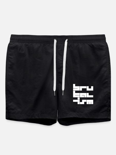 Brutalism Block Typography - Swim Trunks - black