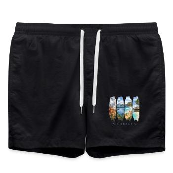 Nicaragua Urlaub Travel – Zentralamerika Land  - Badeshorts - Schwarz - Vorne - AI Model Male 185 light (185cm)
