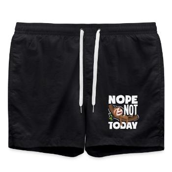 Lustiges Faultier Geschenk - Badeshorts - Schwarz - Vorne - AI Model Male 185 light (185cm)