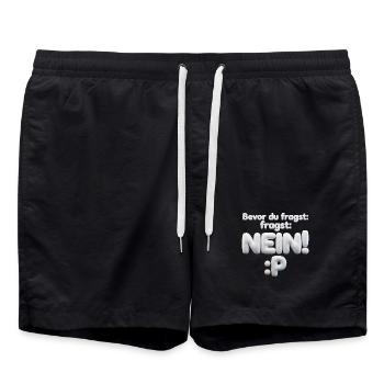 BEVOR DU FRAGST: NEIN! - Badeshorts - Schwarz - Vorne - AI Model Male 185 light (185cm)