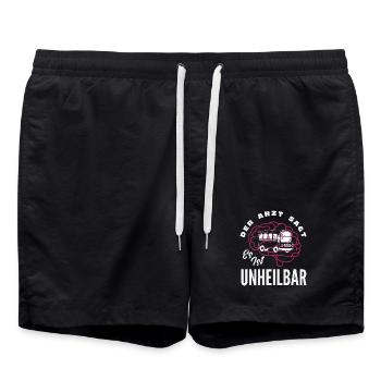 Busfahrer Gehirn Unheilbar - Badeshorts - Schwarz - Vorne - AI Model Male 185 light (185cm)