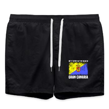 Inseltrip Gran Canaria - Badeshorts - Schwarz - Vorne - AI Model Male 185 light (185cm)