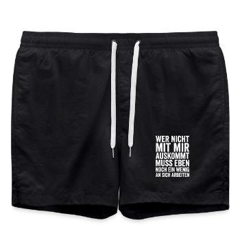 Wer nicht mit mir auskommt an sich arbeiten - Badeshorts - Schwarz - Vorne - AI Model Male 185 light (185cm)
