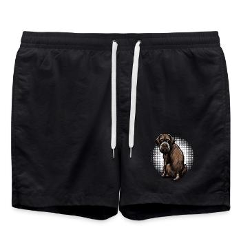 German Wirehaired German Wirehaired Owner - Swim Trunks - black - Front - AI Model Male 185 light (185cm)