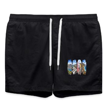 Kapstadt Urlaub Travel – Südafrika Stadt Motiv - Badeshorts - Schwarz - Vorne - AI Model Male 185 light (185cm)