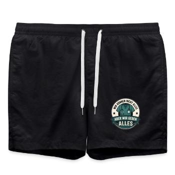 Wir geben alles Mediziner Badge - Badeshorts - Schwarz - Vorne - AI Model Male 185 light (185cm)