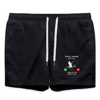 lustiges Angelgeschenk für Fischer - Badeshorts - Schwarz - Vorne - AI Model Male 185 light (185cm)