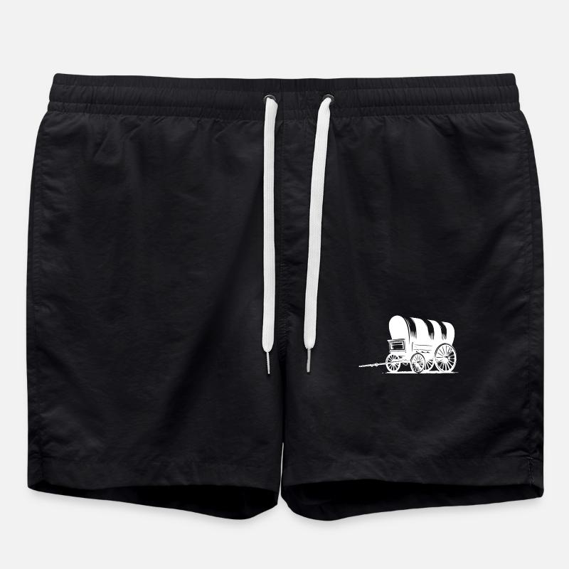 Wagon couvert avec bâche rayée - Short de bain - noir
