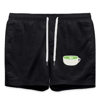 Tasse Matcha Latte - Badeshorts - Schwarz - Vorne - AI Model Male 185 light (185cm)
