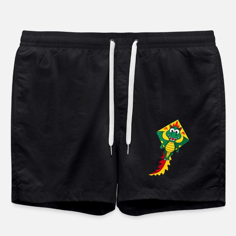 Cute Flying Kite - Swim Trunks - black