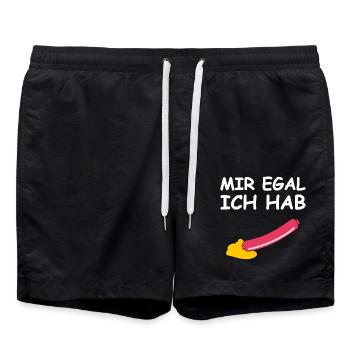 Je m’en fiche, j’ai un saucisson - Short de bain - noir - Devant - AI Model Male 185 light (185cm)
