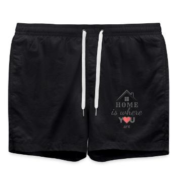 À la maison avec le cœur - Short de bain - noir - Devant - AI Model Male 185 light (185cm)
