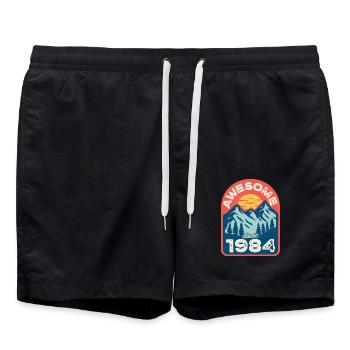 Awesome since 1984 - Swim Trunks - black - Front - AI Model Male 185 light (185cm)