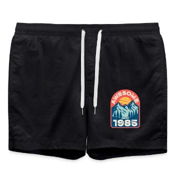 Awesome since 1985 - Swim Trunks - black - Front - AI Model Male 185 light (185cm)