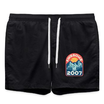 Awesome since 2007 - Swim Trunks - black - Front - AI Model Male 185 light (185cm)
