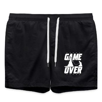 Game Over Brautpaar Hochzeit - Badeshorts - Schwarz - Vorne - AI Model Male 185 light (185cm)