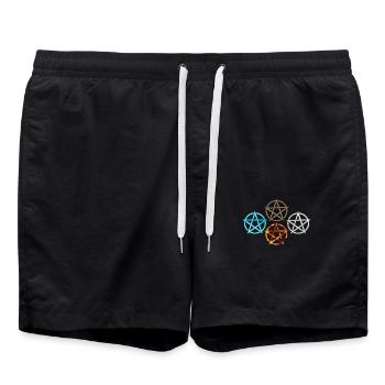 Pentagramme Quatre Éléments - Short de bain - noir - Devant - AI Model Male 185 light (185cm)