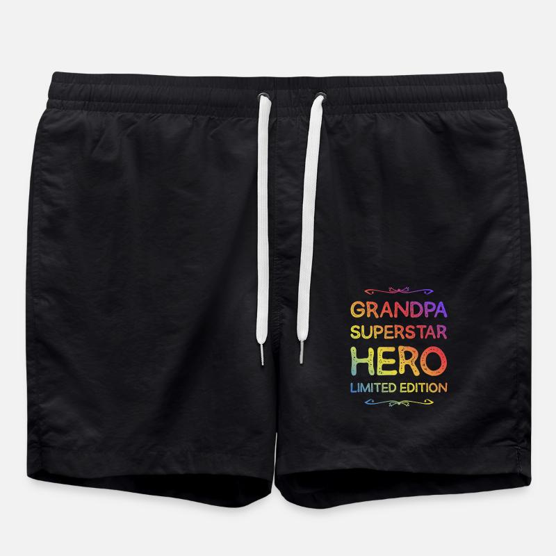 Bester Opa Held Spruch - Badeshorts - Schwarz