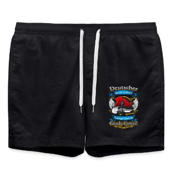 Stolzer Thüringer – Tradition in der Heimat - Badeshorts - Schwarz - Vorne - AI Model Male 185 light (185cm)
