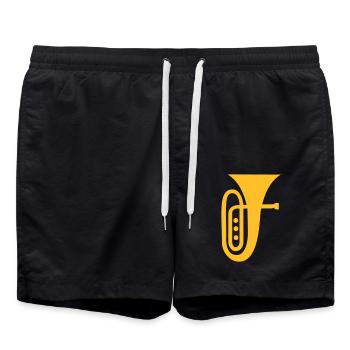 Tuba - Badeshorts - Schwarz - Vorne - AI Model Male 185 light (185cm)