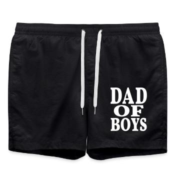 Father son dad sons best dad of boys father's day - Swim Trunks - black - Front - AI Model Male 185 light (185cm)