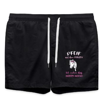 Hobby Horsing Hobby Horse Pferd Reiten Mädchen - Badeshorts - Schwarz - Vorne - AI Model Male 185 light (185cm)