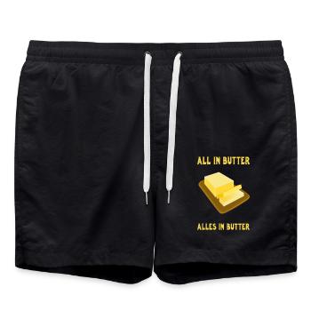 All in butter. Alles in Butter - Badeshorts - Schwarz - Vorne - AI Model Male 185 light (185cm)