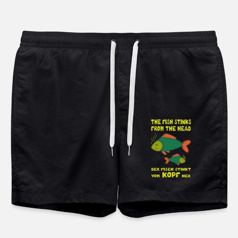 The fish stinks from the head. Fish stinks head - Swim Trunks - black