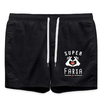 super farsa cadeau farsa - Short de bain - noir - Devant - AI Model Male 185 light (185cm)