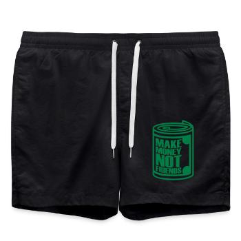Money Dollar Saying - Swim Trunks - black - Front - AI Model Male 185 light (185cm)