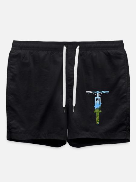 MTB - Alpen - Berge - BIN DER MOTOR - Mountainbike - Badeshorts - Schwarz