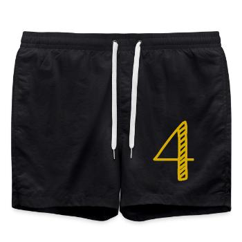4 ANS. 4e ANNIVERSAIRE. ANNIVERSAIRE 4 ANS. 4 - Short de bain - noir - Devant - AI Model Male 185 light (185cm)