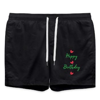 ALLES GUTE ZUM GEBURTSTAG!. ALLES GUTE ZUM GEBURTSTAG!. JAHRESTAG. - Badeshorts - Schwarz - Vorne - AI Model Male 185 light (185cm)