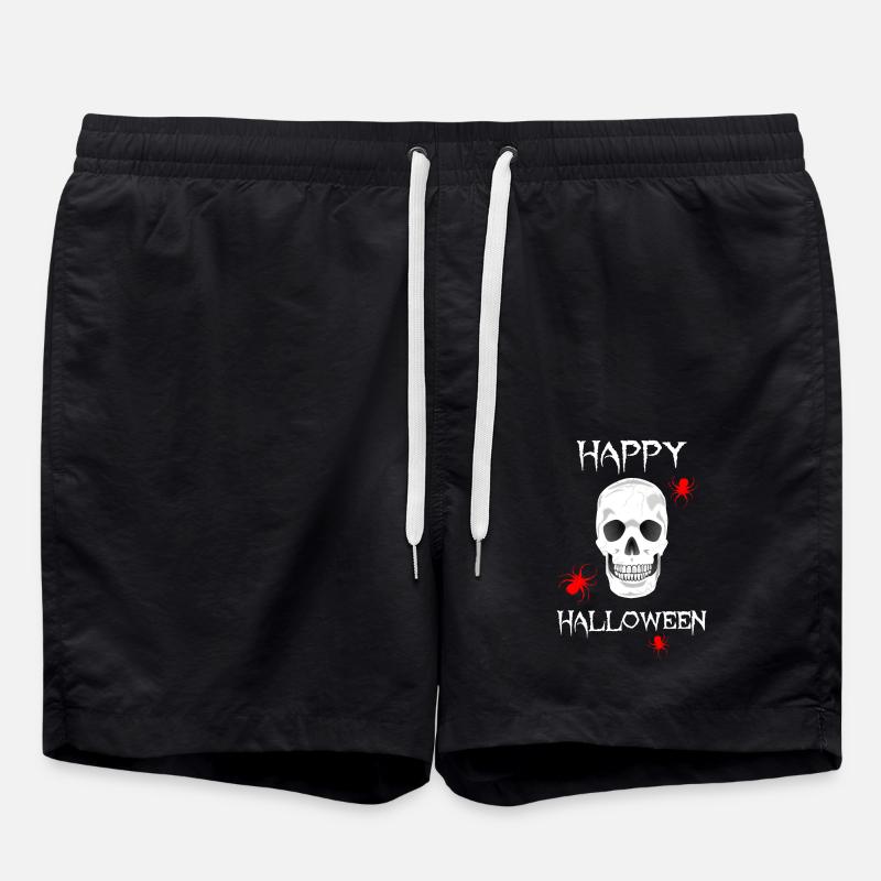 HALLOWEEN skull spiders - Swim Trunks - black