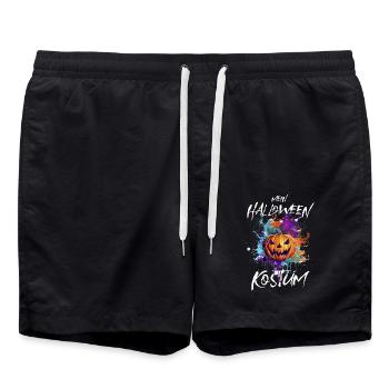 Halloween Kostüm mit Kürbis Outfit - Badeshorts - Schwarz - Vorne - AI Model Male 185 light (185cm)