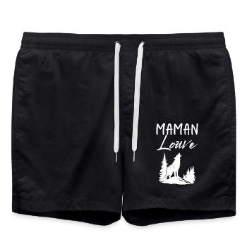 Maman Louve 5 - Short de bain - noir - Devant - AI Model Male 185 light (185cm)