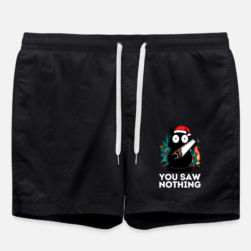Weihnachten - Du hast nichts gesehen - Katzentannenbaum - Badeshorts - Schwarz