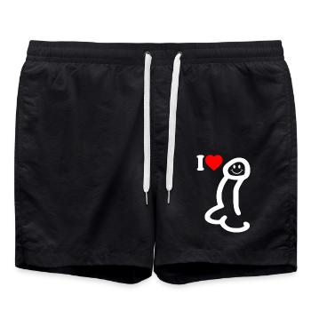 I love cock - Swim Trunks - black - Front - AI Model Male 185 light (185cm)