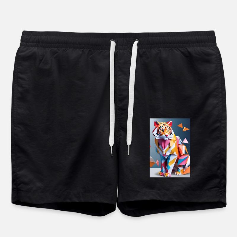Origami Tiger - Swim Trunks - black
