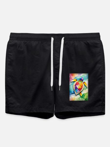 Baby Origami Turtle - Swim Trunks - black